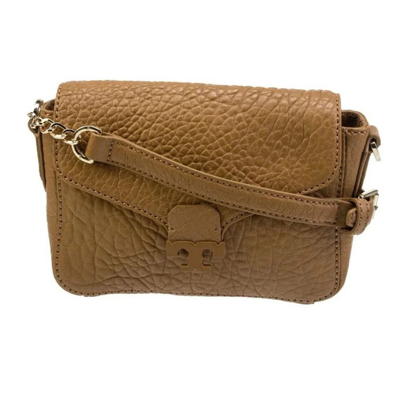 B12 Tory Burch Fleming Tan Leather Convertible Shoulder Bag - Picture 2 of 13